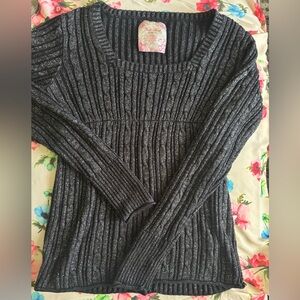 Duck Head Black Ribbed Scoop Neck Sweater